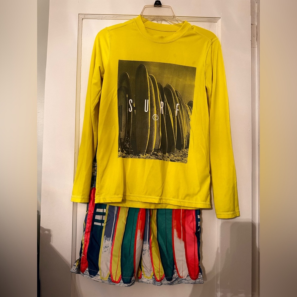 Children’s Place rash guard and swimsuit